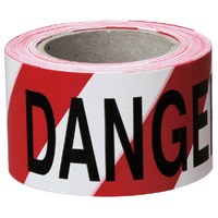 Barrier Warning Tape - Black/Yellow x 75mm